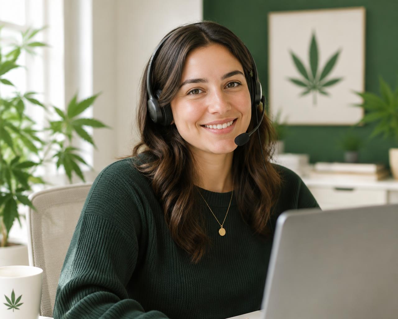 Call Canna support agent with headset